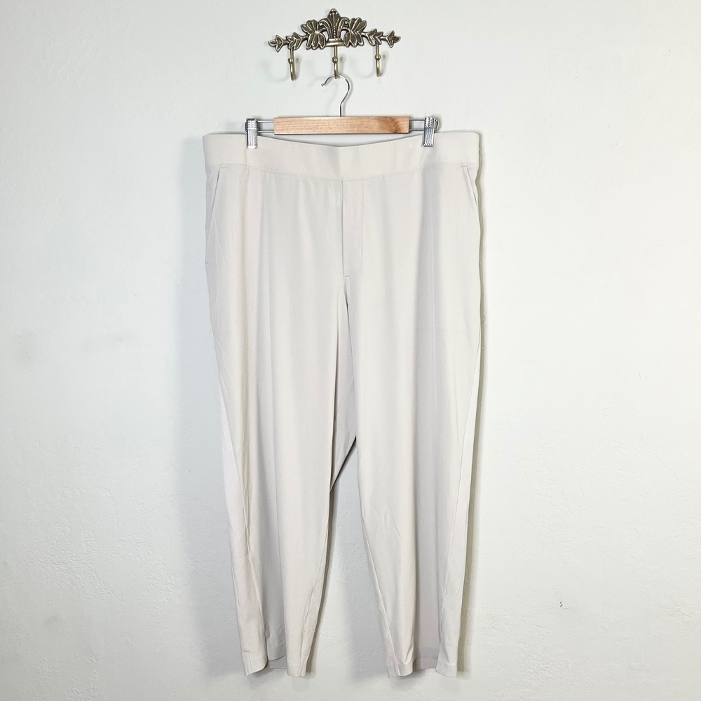 Athleta Pants Brooklyn Ankle Size 18 Beige Stretch Lightweight‎ Travel Work